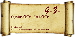 Gyebnár Zalán névjegykártya